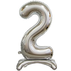 ЦИФРА 2 (76см.) Silver на подставке 10102
