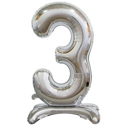 ЦИФРА 3 (76см.) Silver на подставке 10103