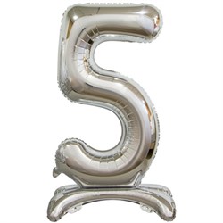 ЦИФРА 5 (76см)  Silver на подставке 10105