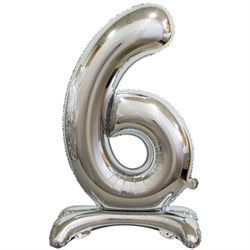ЦИФРА 6 ( 76см ) Silver на подставке 10106