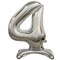 ЦИФРА 4 30" Silver на подставке 10104